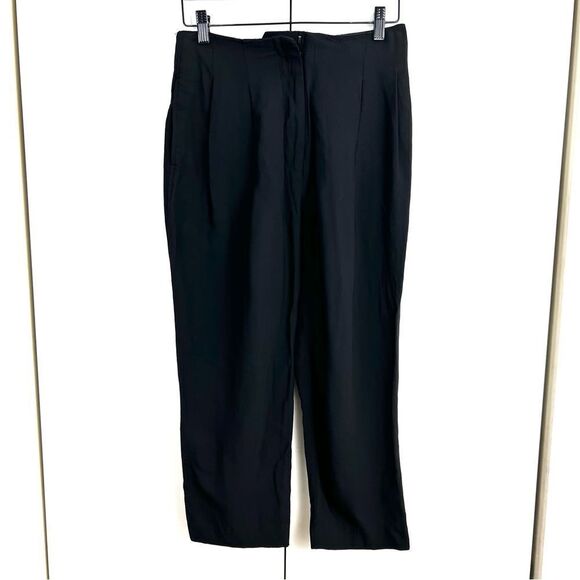 3.1 Phillip Lim Trousers Pants Women’s 8 Black Crepe Cropped Pleated Tapered. - Picture 1 of 9
